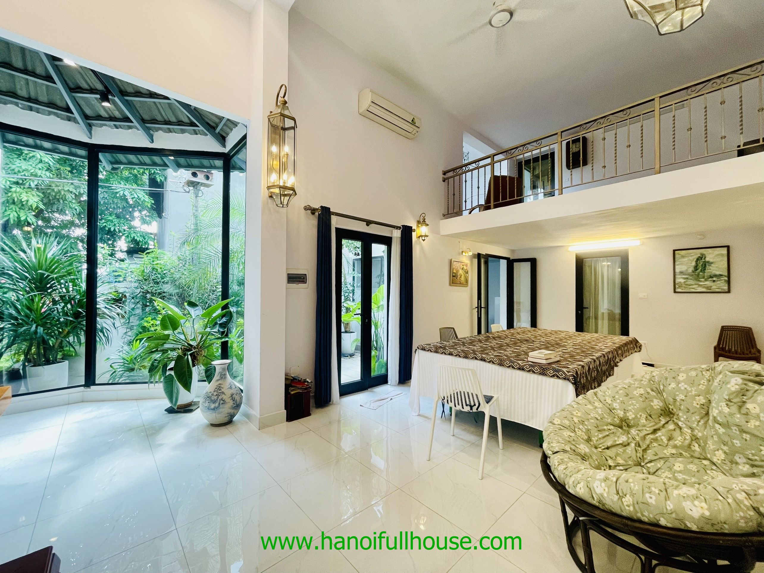 Beautiful house with 2 bedrooms, yard garden in Tay Ho for rent